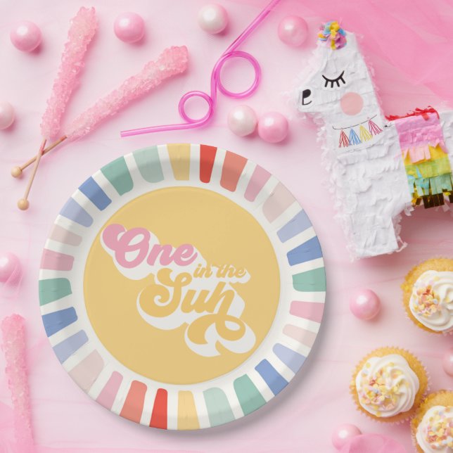 Boho Sunshine eins in der Sonne Sonnenschein Gebur Pappteller (Party)