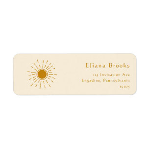 Boho Sunshine   Étiquettes d'adresse de retour bei