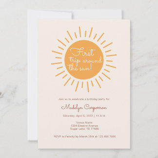 Boho Sunshine First Birthday Einladung