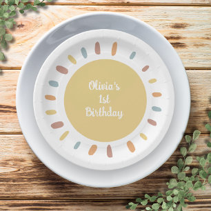 Boho Sunshine First Birthday Party Pappteller