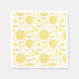 Boho Sunshine Geburtstagsparty Napkins - Erste Rei Serviette