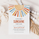 Boho Sunshine Gender Neutral Baby Shower Einladung<br><div class="desc">Herzlich willkommen auf Ihrem kleinen Sonnenstrahl mit dieser neutralen Baby-Dusche Boho Sunshine Gender Invitation mit einem bezaubernden gelben,  goldenen,  orangen,  blauen und pfirsichfarbenen Sonnenschein.</div>