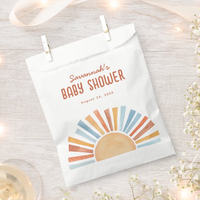 Boho Sunshine Gender Neutral Baby Shower Geschenktütchen (Ausgeschnitten)