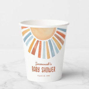 Boho Sunshine Gender Neutral Baby Shower Pappbecher