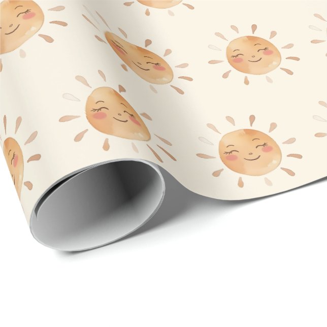 Boho Sunshine Gender Neutral Geschenkpapier (Rolleneckpunkt)