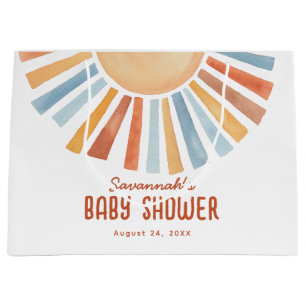Boho Sunshine Neutral Baby Dusche Willkommen Große Geschenktüte