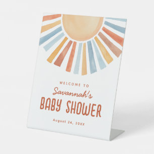 Boho Sunshine Neutral Baby Dusche Willkommen Sockelschild