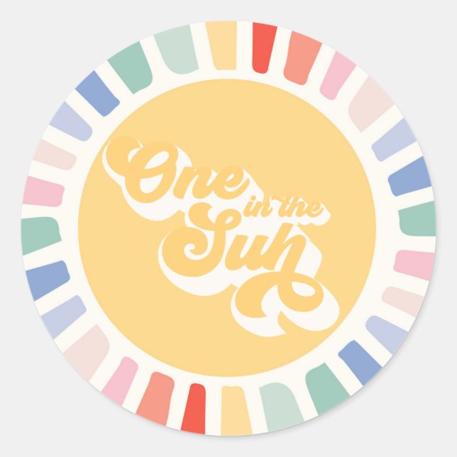 Boho Sunshine One in Sun Sunshine Gefallen Runder Aufkleber (Vorderseite)