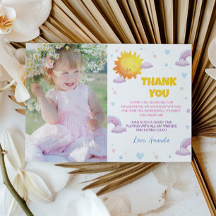 Boho Sunshine Rainbow Carte de remerciements Anniv