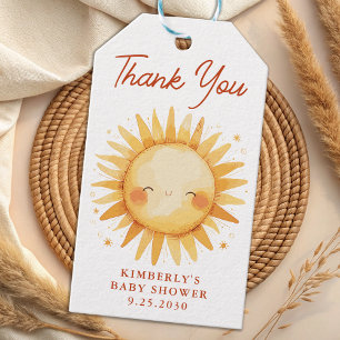 Boho Sunshine Süße Sonne Baby Shower Dankeschön Geschenkanhänger