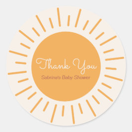 Boho Sunshine Vielen Dank Runder Aufkleber
