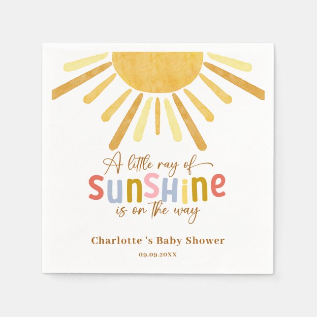 Boho Sunshine Yellow Baby Dusche Serviette (Vorderseite)