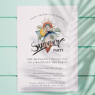 Boho Surf   Sommer Gartenparty Einladung