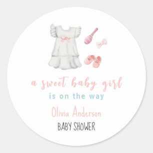 Boho Süße Vintage Mädchen Outfit Babyparty Runder Aufkleber