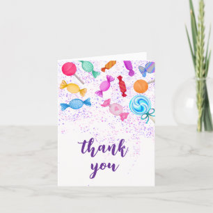 Boho Sweet Lollipops Candy Land Baby Shows Dankeskarte