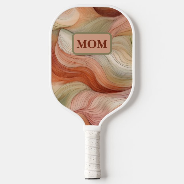  Boho Swirl Pickleball Paddle for Her Rust Sage (Vorderseite)