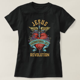 Boho Sword Wings Herz Christliche Jesus Revolution T-Shirt