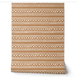 Boho-Tan- und Weiß-Handgezeichnet geometrisch gepu Tapete
