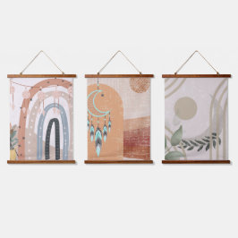 Boho Tapestries Collection Wandteppich Mit Holzrahmen