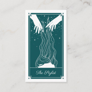 Boho Tarot Coiffeur Turquoise Carte de visite