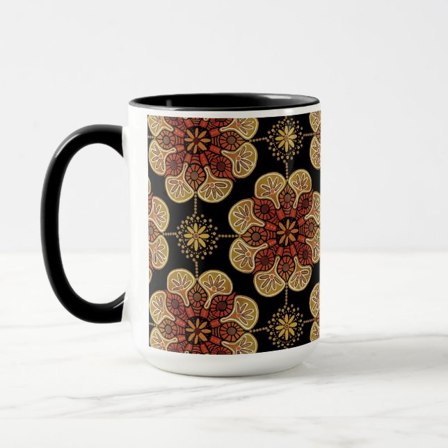 Boho-Tasse mit ockerfarbenem Kachel Tasse (Links)