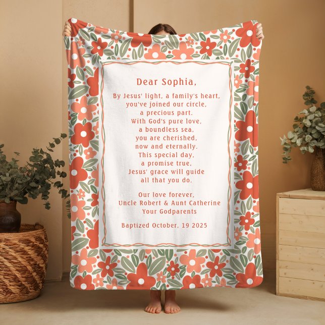 Boho-Taufgeschenk Persönliche Gebets-Fleece-Decke  Fleecedecke (Von Creator hochgeladen)