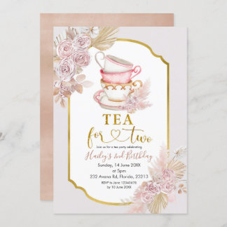 Boho Tea für zwei zweite Einladung zum Geburtstag