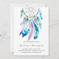 Boho Teal and Purple Dreamcatcher Baby Shower