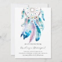 Boho Teal and Purple Dreamcatcher Baby Shower