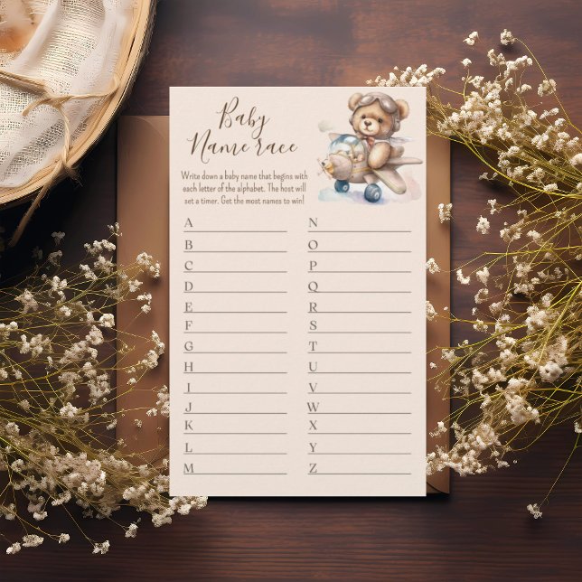 Boho tedbear baby name Race Baby Dusche Game (Von Creator hochgeladen)