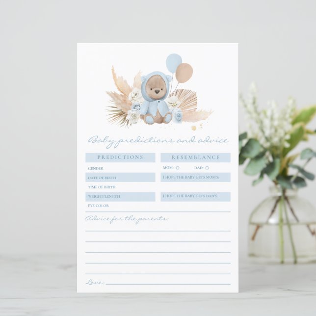 Boho Teddy Bären Vorhersagen und Advice Card Game (Stehend Vorderseite)