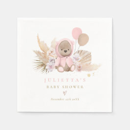 Boho Teddy Bear Babydusche Dekorationen Napkins Serviette