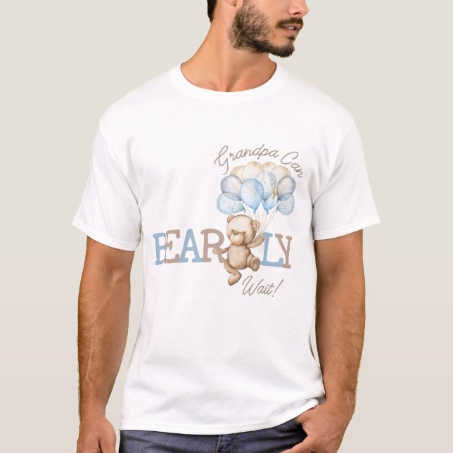 Boho Teddy Bear Balloons Opa kann frühzeitig warte T-Shirt (Vorderseite)