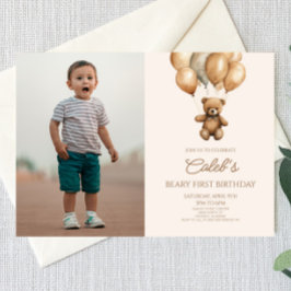 Boho Teddy Bear Beary Erster Geburtstag Party Einladung