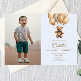 Boho Teddy Bear Beary Erster Geburtstag Party Einladung