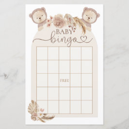 Boho Teddy Bear Bingo Baby Showspiel