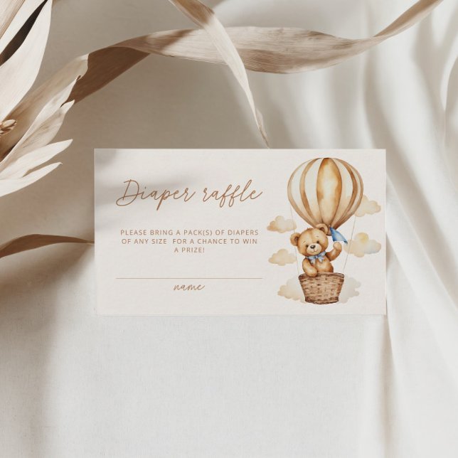 Boho Teddy Bear Diaper Raffle Baby Dusche Begleitkarte (Von Creator hochgeladen)