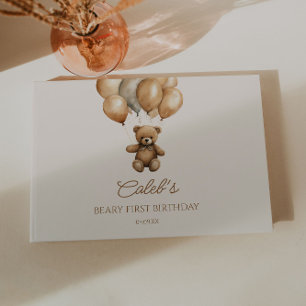 Boho Teddy Bear erste Geburtstagspartei Gästebuch
