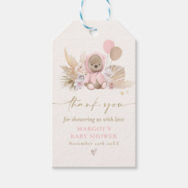 Boho Teddy Bear Pink Bearly Wait Baby Dusche Geschenkanhänger