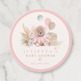 Boho Teddy Bear Pink Teddy Bear Baby Showgeschenk Geschenkanhänger