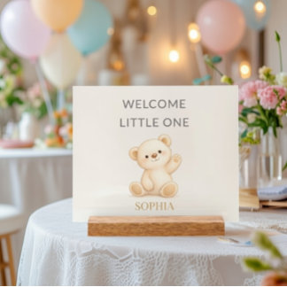 Boho Teddy Bear “Welcome Little One” Personalized