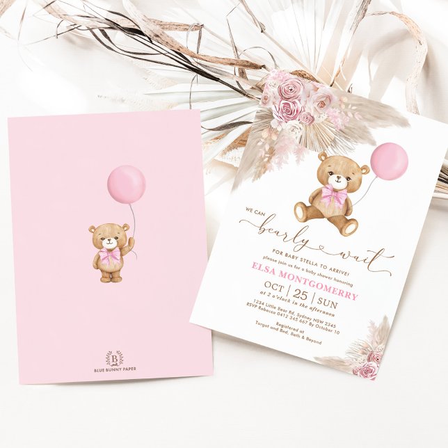 Boho Teddy Bear wir können frühzeitig Baby Girl ab Einladung (Von Creator hochgeladen)