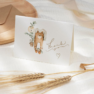Boho-Teddybär-Baby-Party Dankeskarte