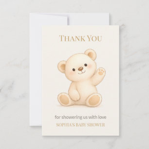 Boho-Teddybär-Baby-Party Dankeskarte