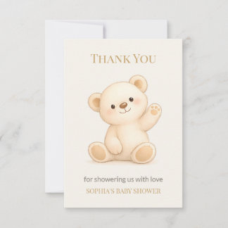 Boho-Teddybär-Baby-Party Dankeskarte