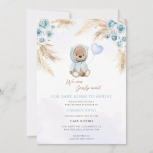 Boho-Teddybär-Baby-Party Einladung