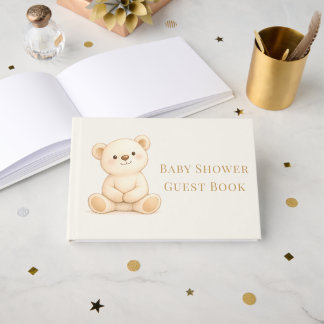 Boho-Teddybär-Baby-Party Neutral Gästebuch