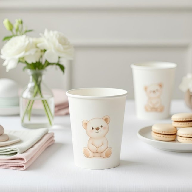 Boho-Teddybär-Baby-Party  Pappbecher (Von Creator hochgeladen)