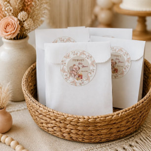 Boho-Teddybär-Baby-Party Runder Aufkleber