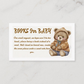 Boho-Teddybär-Bücher für Baby-Shower-Einlage Begleitkarte